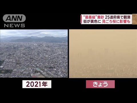 “最悪級”黄砂　25道府県で観測　「花粉症悪化する」耳鼻咽喉科医師が警鐘(2023年4月12日)