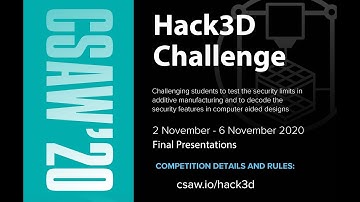 Hack3D design security challenge for additive manufacturing