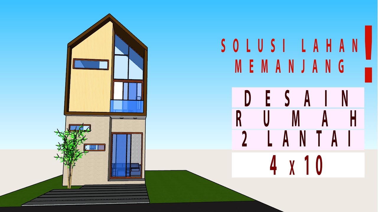 Desain rumah 2lantai 4x10 minimalis balkon YouTube