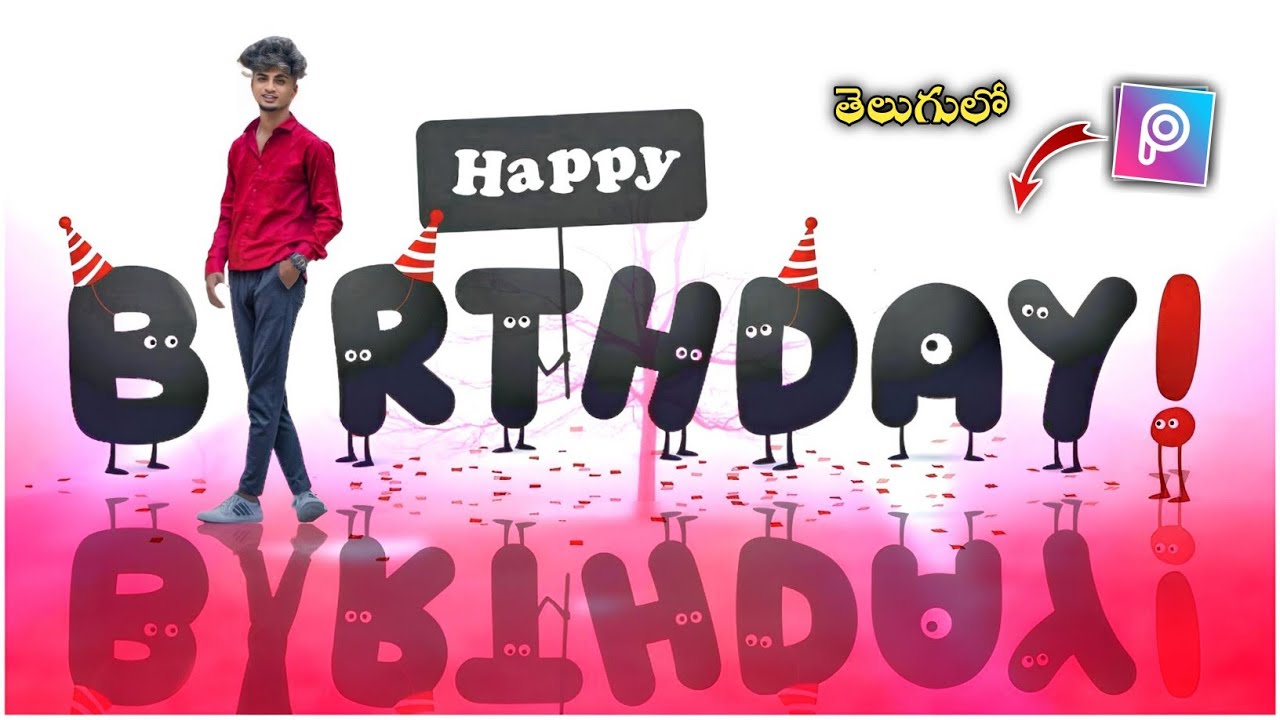 Birthday banner CBP photo editing tutorial in picsart in telugu || happy  birthday photo editing edit - YouTube
