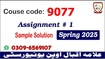 Aiou 9077 assignment 1 Spring 2025 solutions   @picksPK