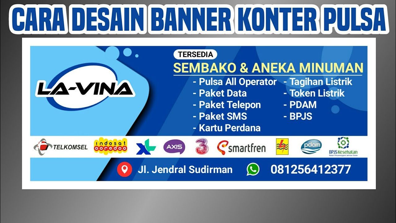 Tutorial Desain  Banner  Konter  Pulsa  Pixellab Tutorial 