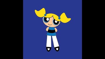 The Powerpuff Girl drawing in Adobe Illustrator
