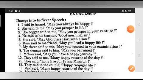 Indirect Optative sentence Exercise from Excellent book solved by Ramesh Sir