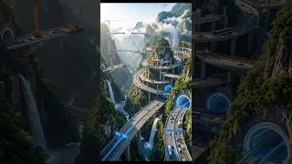Sky highways, mountain tunnels &amp; mega city vibes 😮🔥futuristic #Trending #FYP #ForYou #reelsvideoシ