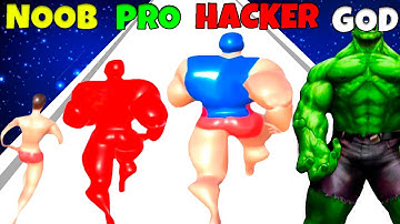 NOOB vs PRO vs HACKER vs GOD in Muscle Run Race