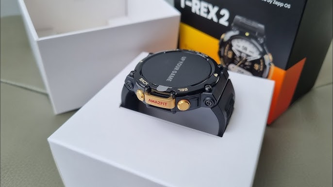 Smartwatch Amazfit T-Rex 2 1.39 caja de aleación de polímero astro  black/gold, malla astro