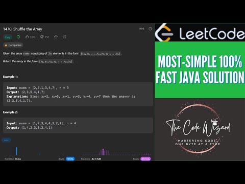 1470. Shuffle the Array - LeetCode 100% Fast Solution in Java | THE CODE WIZARD