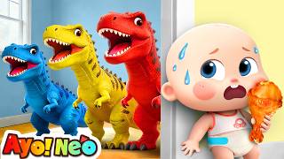 4 Bayi Mengejar Dinosaurus! 🦖👶| Lagu Dino | Lagu Anak-anak | Ayo！Neo | Yes！Neo Bahasa Indonesia