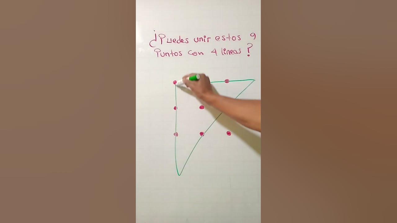 ¿Puedes unir 9 puntos con 4 lineas? #trucosmatematicos #acertijosmatematicos #acertijos #profeeber