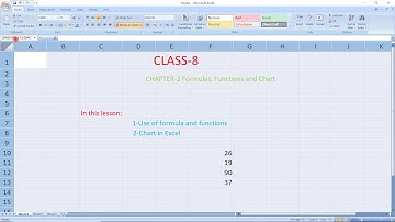 CLASS-8,  CHAPTER-2, FORMULA, FUNCTION AND CHART