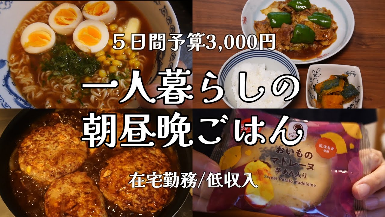 【一人暮らし】平日５日間の朝昼晩ごはん（25.9/14~9/18）【食費予算3,000円】