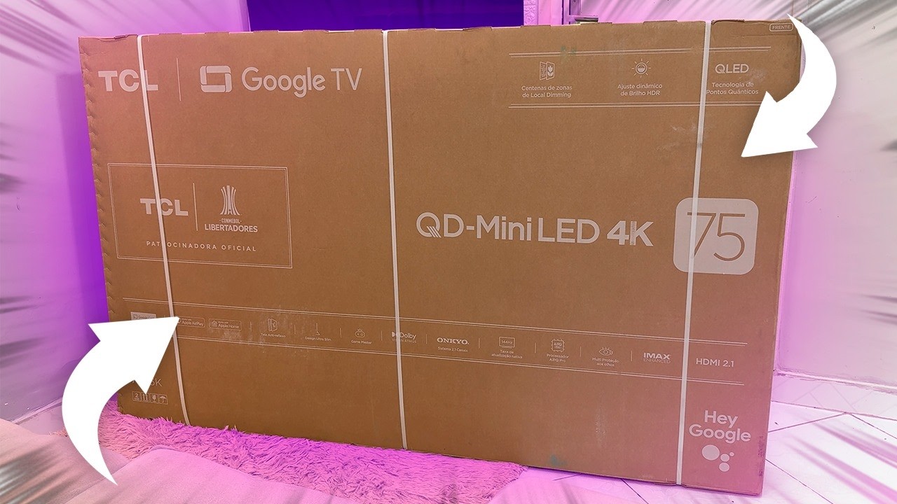 SMART TV 75 TCL QD MINI LED C6K - Unboxing e Impressões