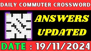 Daily Commuter Crossword Clue Answers for Nov 19 2024 | Solved