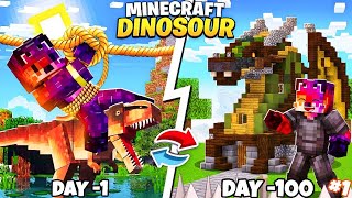 Minecraft But DINOSAURS TOOK OVER The World....😱🔥 | 100 Days Ep-1