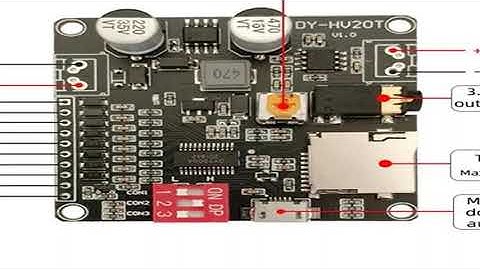 DY-HV20T/HV8F12V/24V power supply10W/20W Voice playback module supporting Micro SD card MP3 music pl