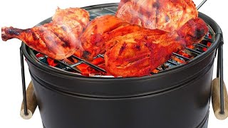 Trustbasket Portable Barbeque Bucket Set Round Portable Charcoal Bbq Barbeque For Indooroutdoor
