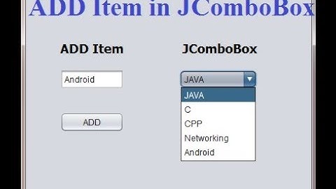 How to ADD Item in JComboBox (Run Time) in Java Swing using NetBeans IDE