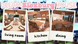 Decorating my DREAM HOUSE in Roblox Bloxburg ✨ Living Room, Kitchen, Dining Room, Half Bath✨