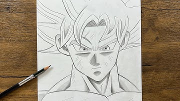Goku Ultra Instinct Drawing Tutorial (Dragon Ball Super Style)