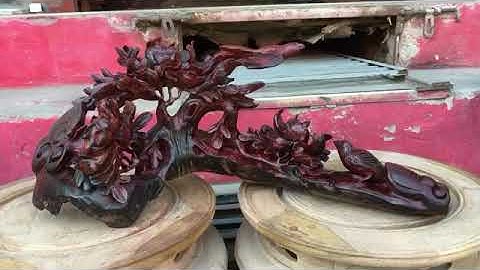 TƯỢNG GỖ CẦU HOA CHIM TRÍCH TRẮC ĐỎ ĐEN-LIỀN KHỐI-XƯỞNG TƯỢNG GỖ-ĐỖ TIẾN THÀNH-ZALO/CALL:0868688137