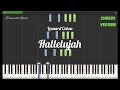 Leonard Cohen | Hallelujah (Chords Version) | Synthesia Piano Tutorial | By Piano with Rachel