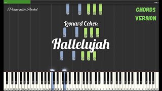 Leonard Cohen | Hallelujah (Chords Version) | Synthesia Piano Tutorial | By Piano with Rachel