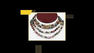 A Grade Fancy Multi-Colored Jasper 60&quot; Hand Knotted Beaded Necklace