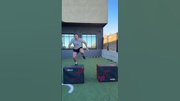 Single leg box jump to skater