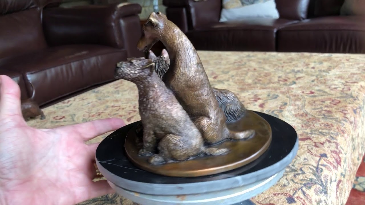 three champion terriers bronze