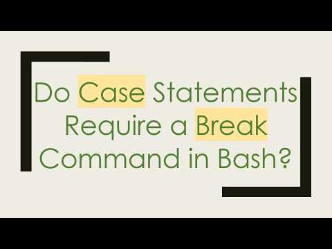 Do Case Statements Require a Break Command in Bash?