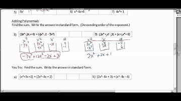 8 1 Notes Adding & Subtracting Polynomials