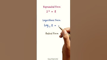 Exponential Form to Logarithmic form to radical form #exponential #logarithmic #radical