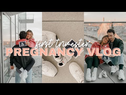 PREGNANCY VLOG | First Trimester: telling our family I’m pregnant, baby announcement pics & more