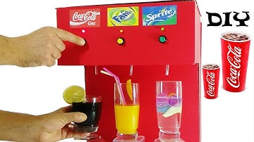 HOW to MAKE Coca Cola Soda Fountain Machine from Cardboard with 3 different Drinks at Home (DIY)