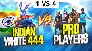 Indian White444 Vs Pro players || Free Fire 1 Vs 4 Insane Clash Squad Battle - Garena Free Fire