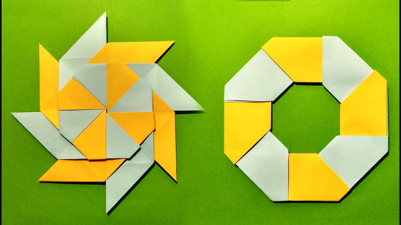 How To Make A Transforming 8 Pointed Origami Ninja Star YouTube