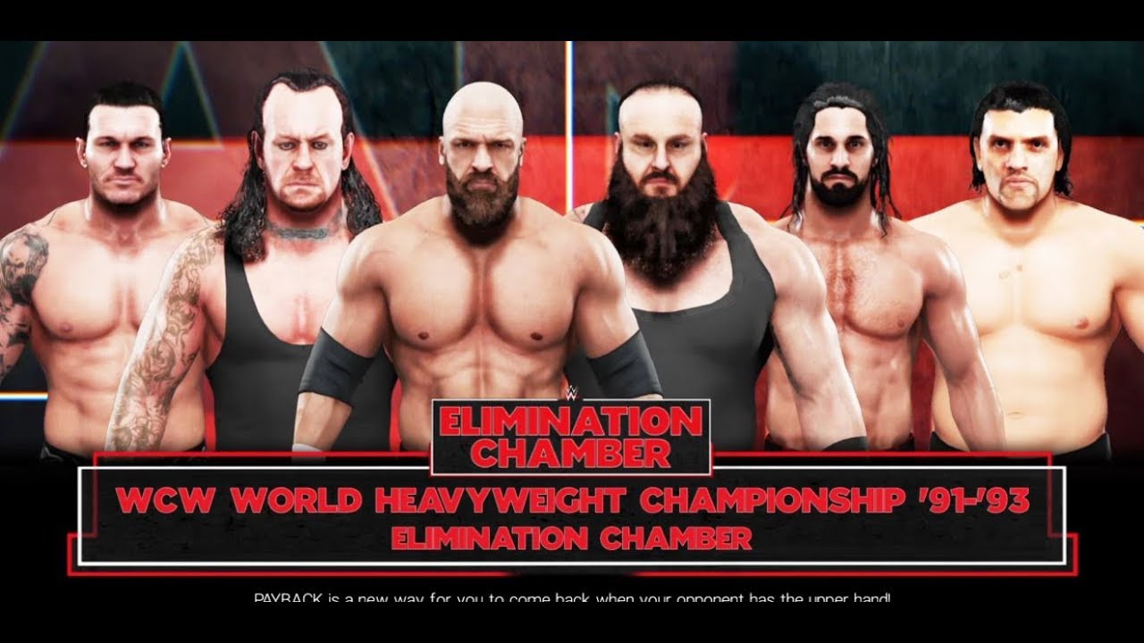 WWE-2K19- 6 Men Elimination Chamber Match- WCW World Heavyweight Championship Match -WWE-2K19