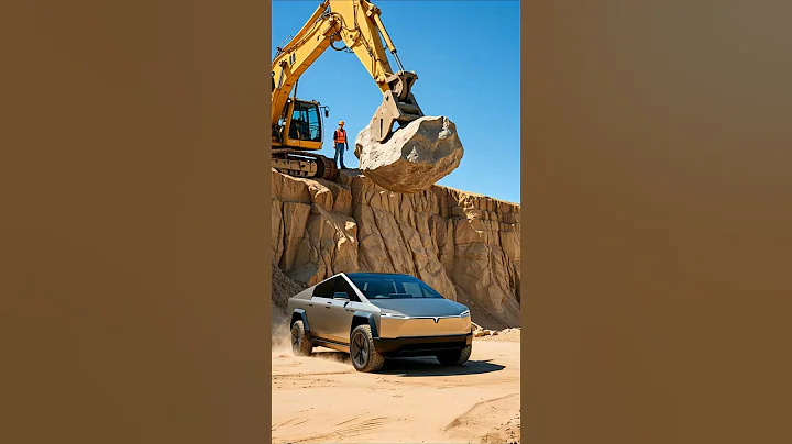 Tesla Cybertruck vs 1000 KG Rock! 🤯
