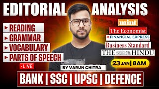 ✅ Editorial Analysis | 23rd JAN, 2026 | Reading, Vocabulary, Grammar, Parts of Speech | Varun Chitra