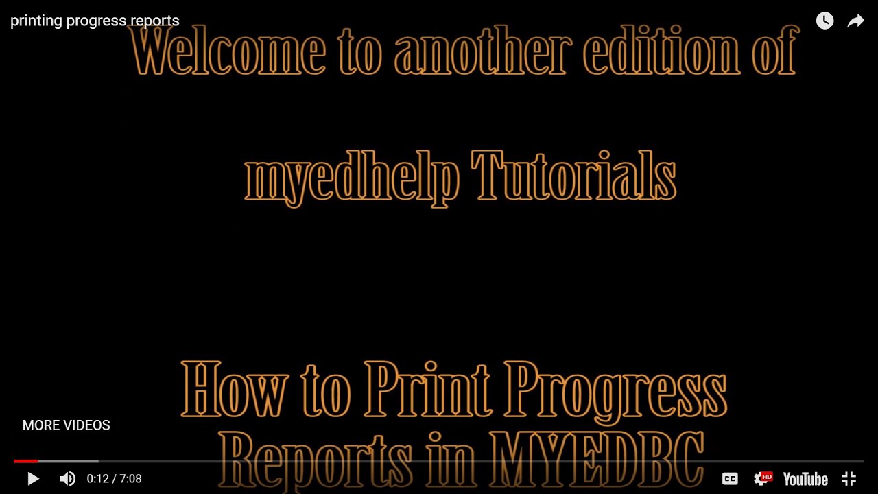 printing progress reports - YouTube