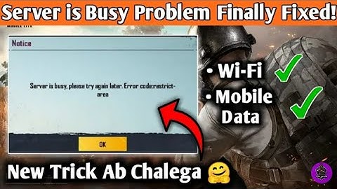 HOW TO SOLVE SERVER IS BUSY ERROR CODE RESTRICTED AREA | PUBG MOBILE🔥| 100% SOLVED | WITHOUT VPN