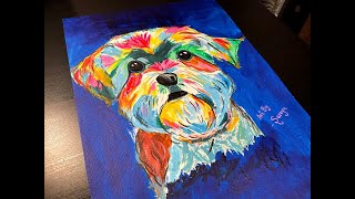 Abstract dog painting #AcrylicPainting #AbstractArt