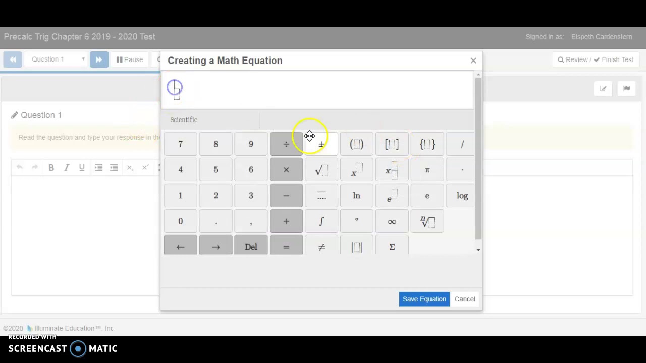 math equation editor on illuminate - YouTube