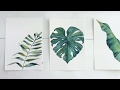 Palm leaf watercolor tutorial step by step.