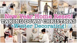 ✨ NEW YEAR HOME RESET 2024 | TAKING DOWN CHRISTMAS + WINTER DECORATING | EXTREME CLEANING MOTIVATION