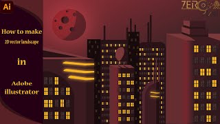 How to make 2D vector city in Adobe illustrator for beginners tutorial with zeropixel