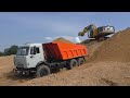 Погрузка самосвала Камаз 43118 экскаватором JCB JS240LC часть 2