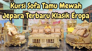 Kursi Sofa Tamu Mewah 321+2 Meja Sofa Tamu Mewah Terbaru Jepara Klasik Luxury Sofa Klasik Mebel Jepara Jati dan Mahogany