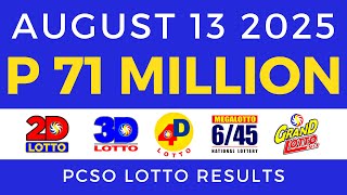 Lotto Result Today 9pm August 13 2025 PCSO